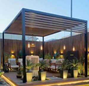 اشكال برجولات خشبية للروف