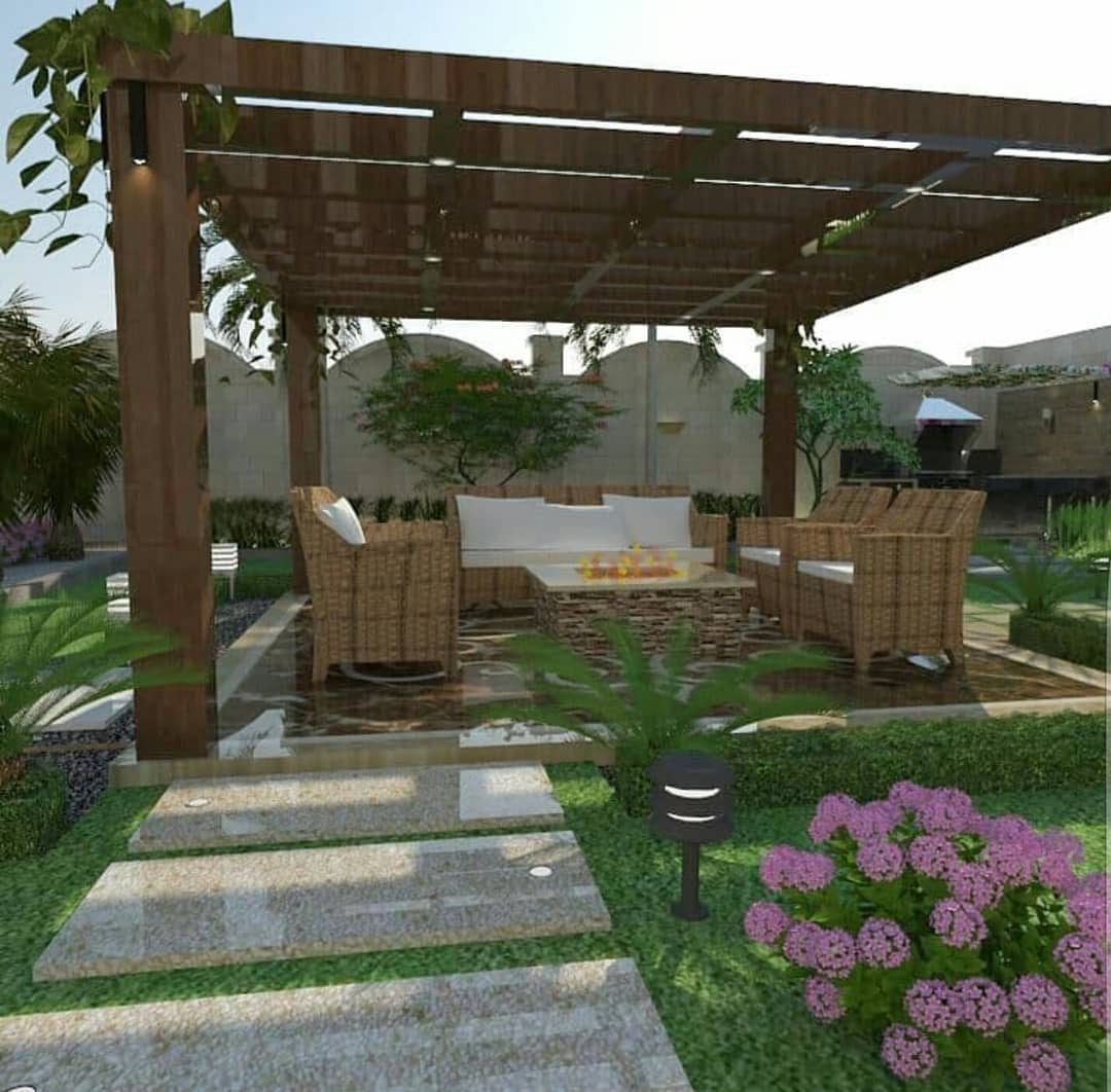 برجولات خشب للحدائق