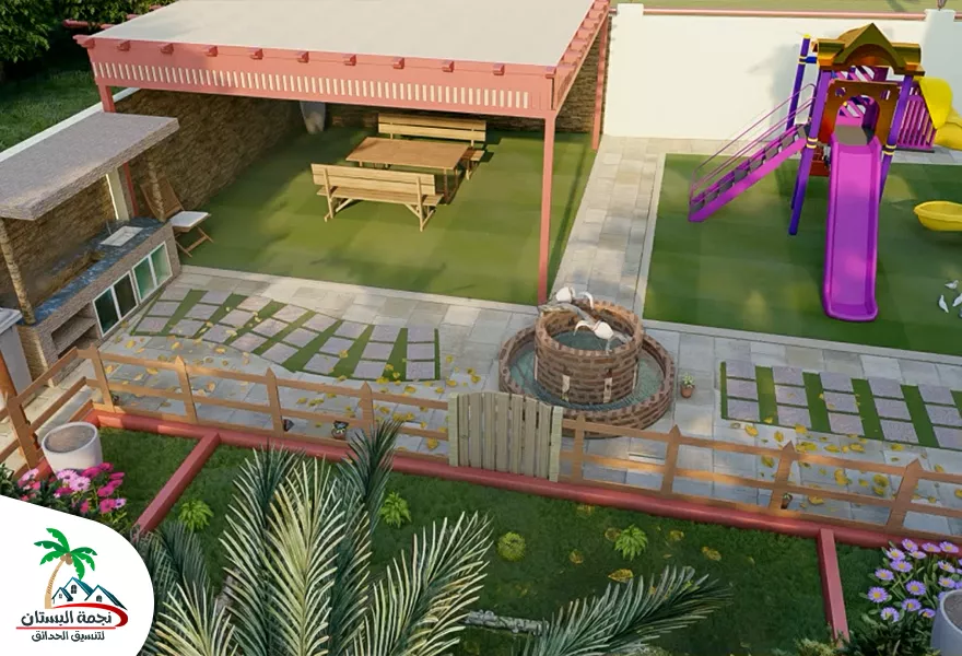 تصميم حدائق عشب صناعي